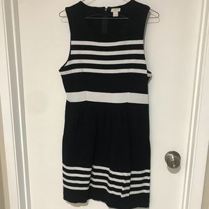 J Crew stripped black and white pointe knit dress